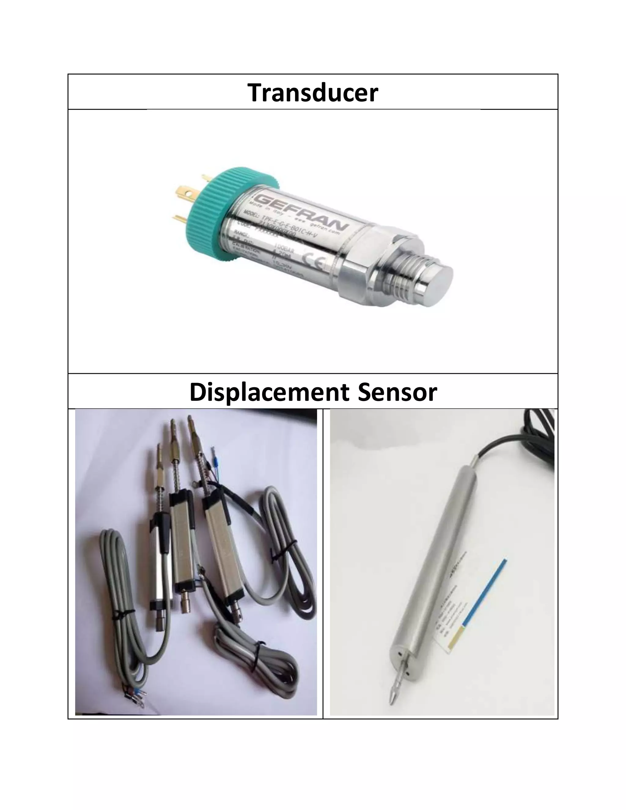 Monolithic and hybrid Integrated Circuits • Transducers, Displacement