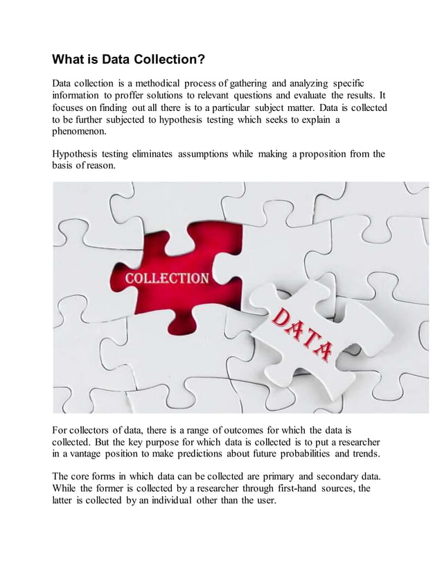 TYPES OF DATA COLLECTION