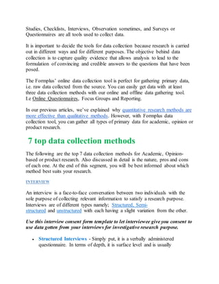 TYPES  OF DATA COLLECTION