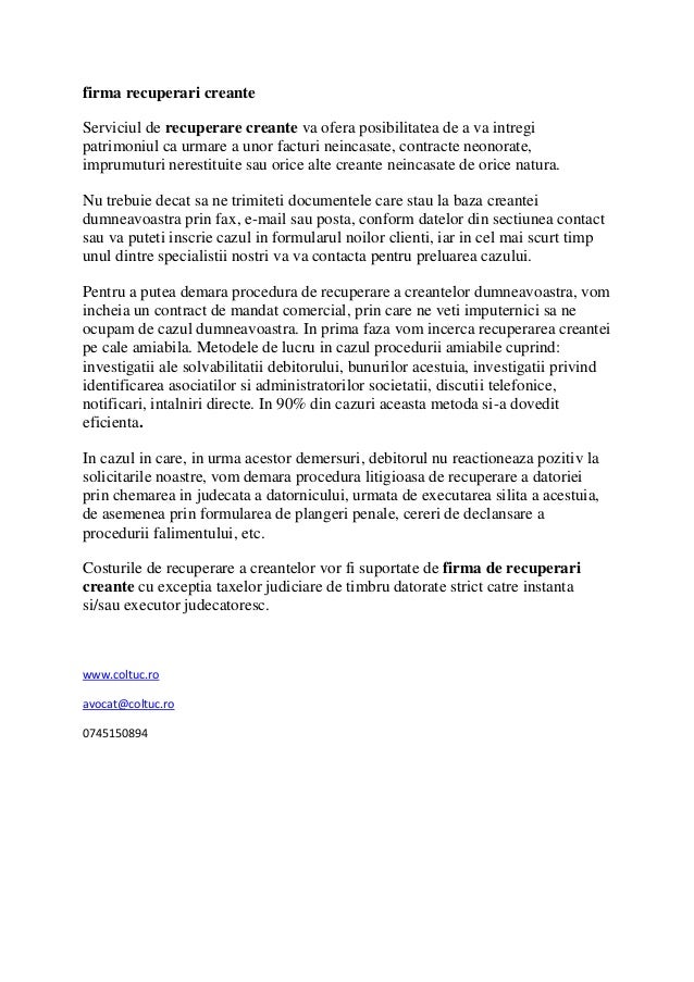 Firma Recuperari Creante