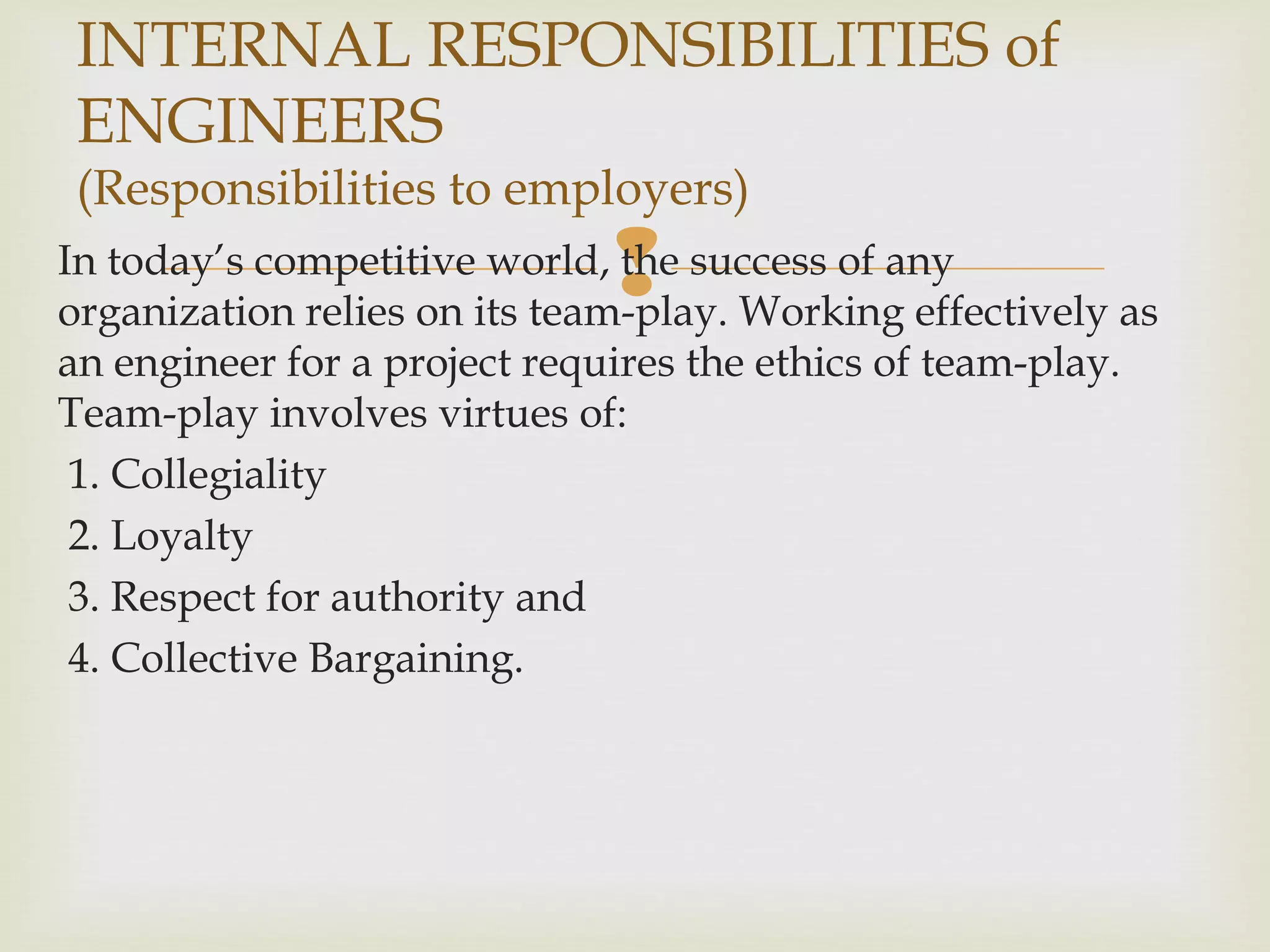 Engineering Ethics - Rights of engineers | PPT