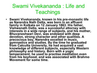 SWAMI VIVEKANANDA LIFE PHILOSAPHY | PPT