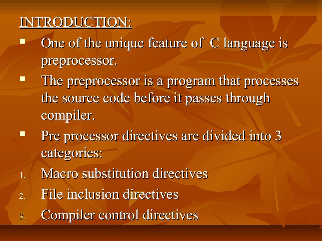 pre processor directives in C