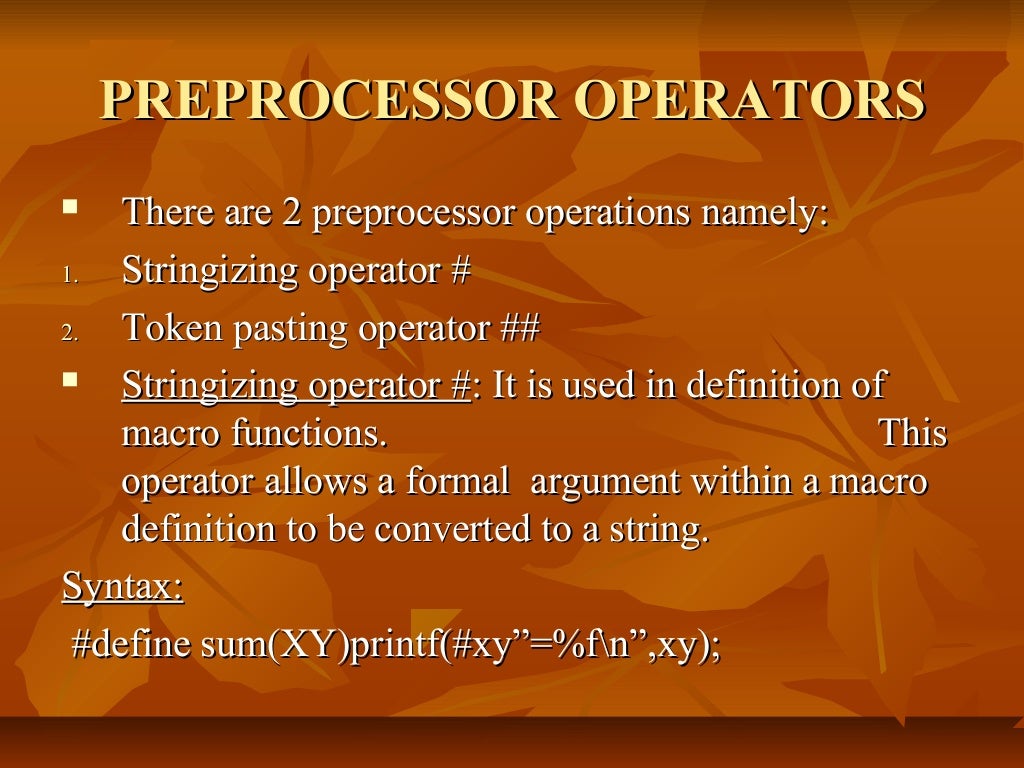 pre processor directives in C