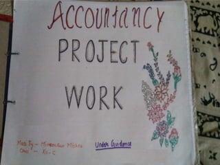 Accountancy 12th class Project Work (both comprehensive and specific)