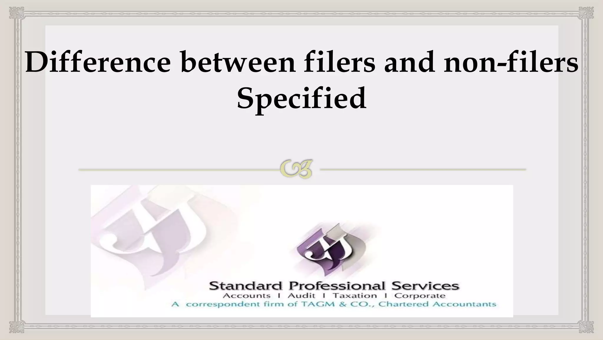 Filer and Nonfiler defined PPT