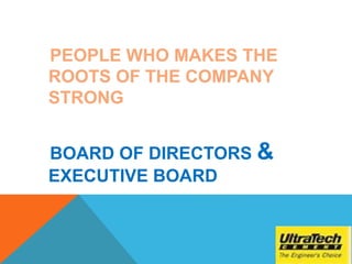 PEOPLE WHO MAKES THE
ROOTS OF THE COMPANY
STRONG
BOARD OF DIRECTORS &
EXECUTIVE BOARD
 