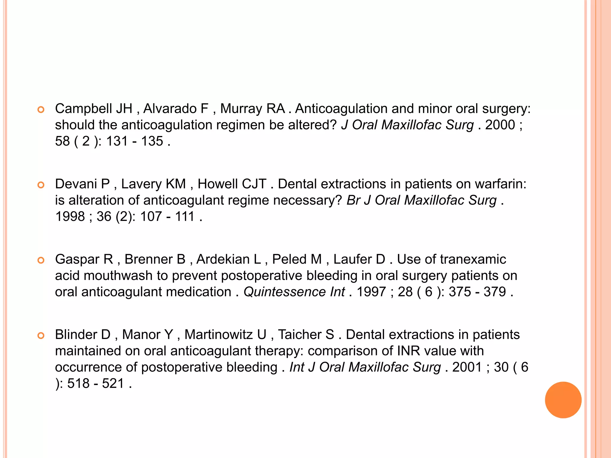 management of patients on oral anticoagulants & antiplatelet therapy ...