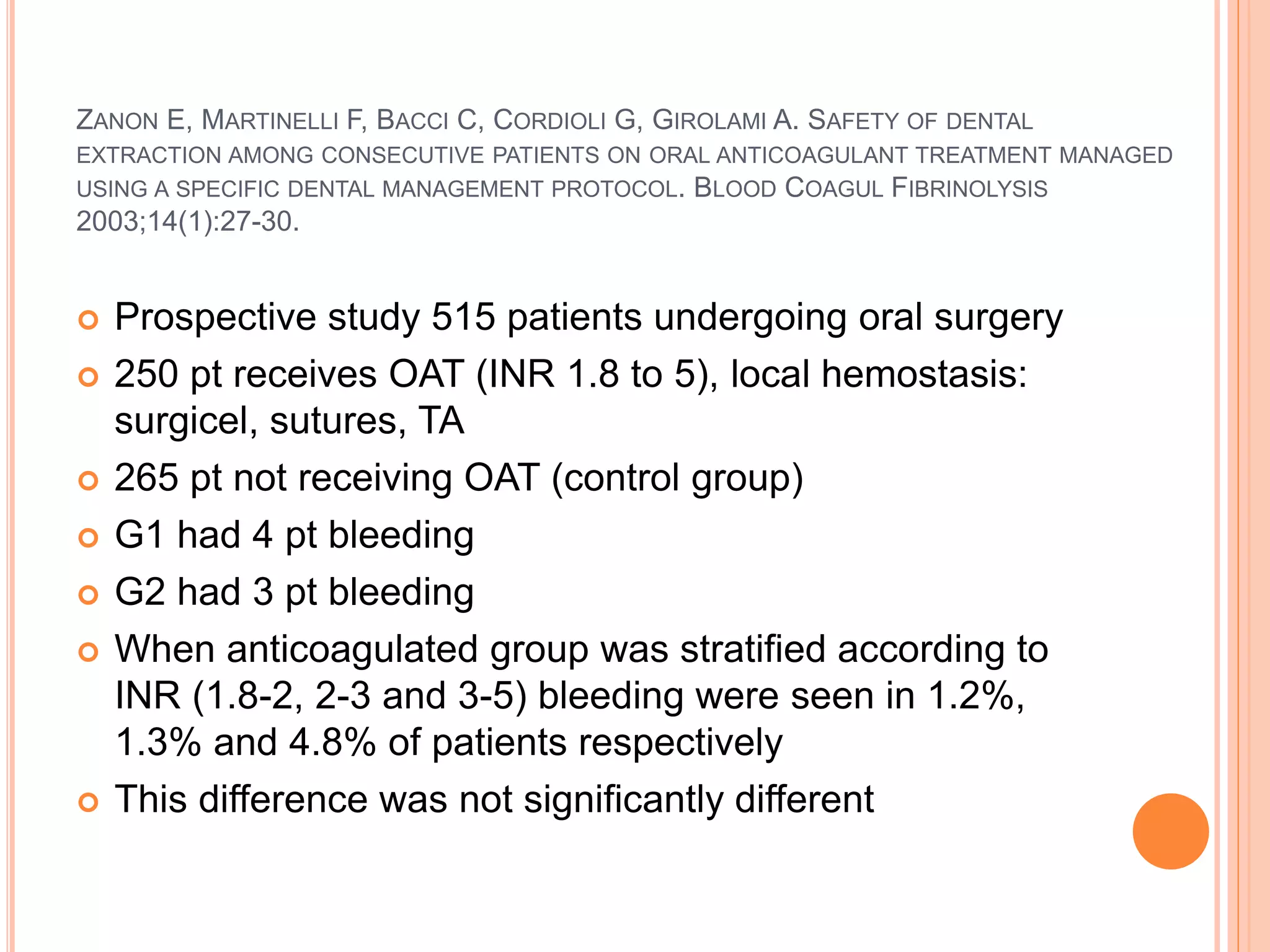 management of patients on oral anticoagulants & antiplatelet therapy ...