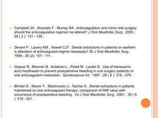 management of patients on oral anticoagulants & antiplatelet therapy ...
