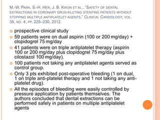 management of patients on oral anticoagulants & antiplatelet therapy ...