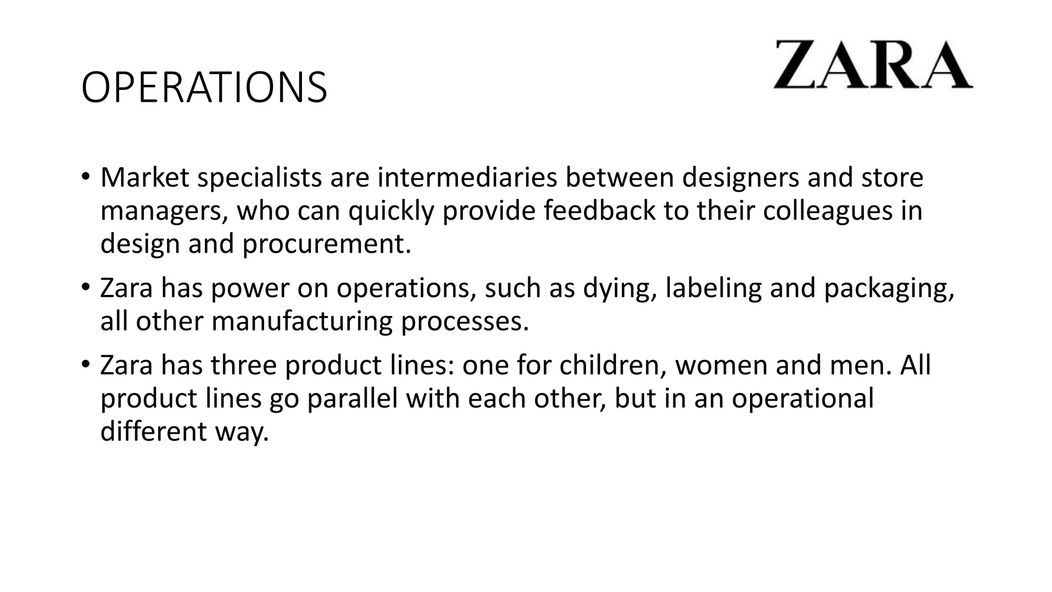 Zara Operations zara SCM | PPTX