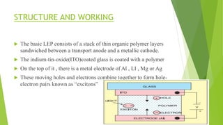 Lep Vecter LIGHT EMITTING POLYMER (LEP) | PPTX