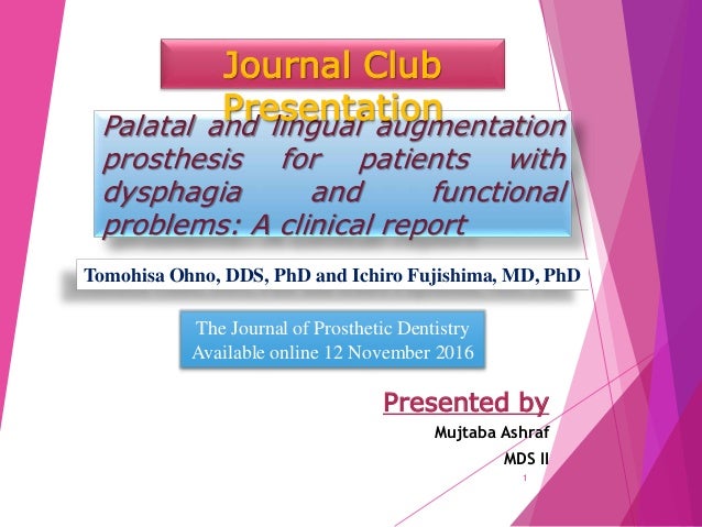 journal club presentation in prosthodontics