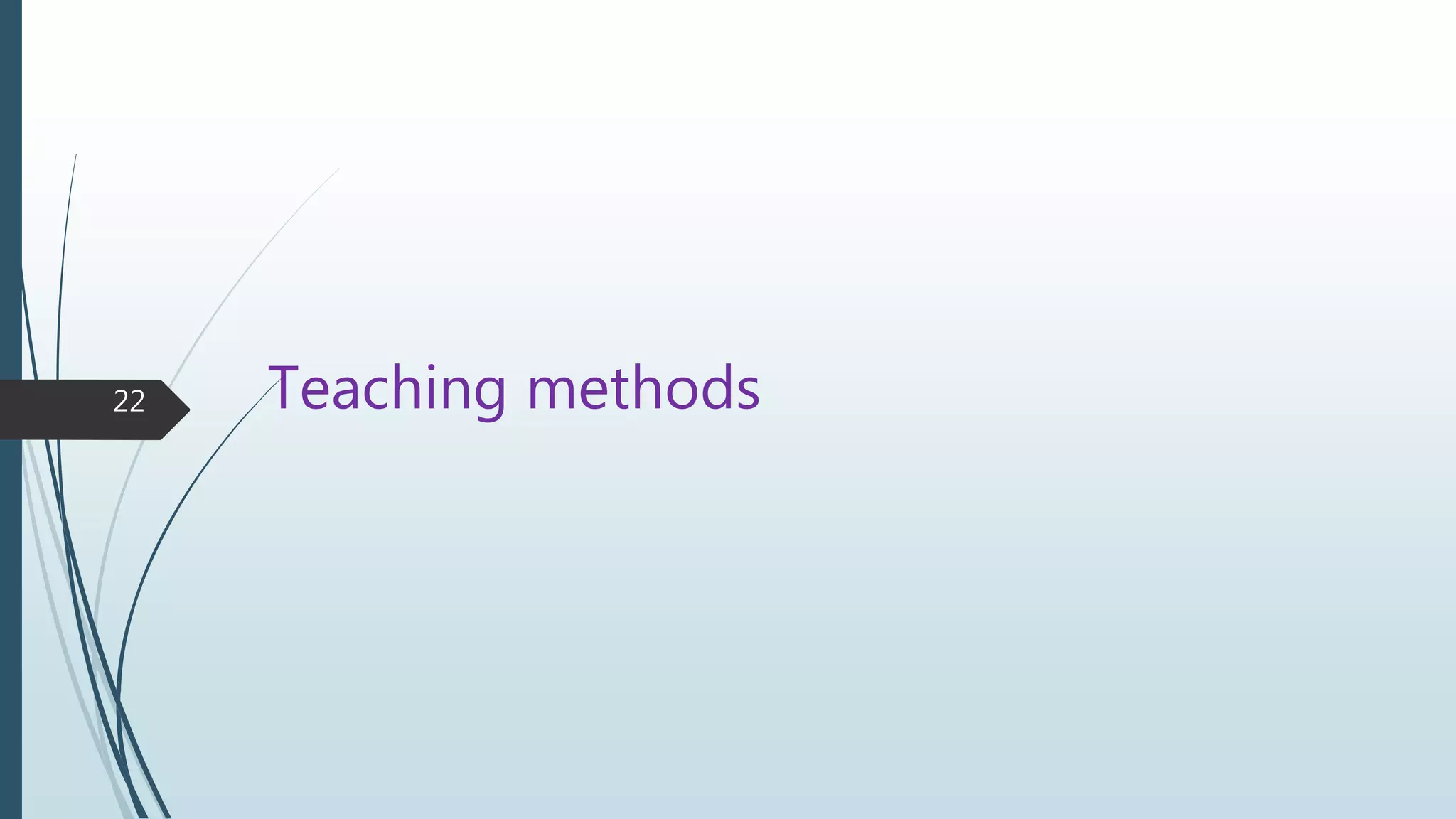 Teaching methods22
 