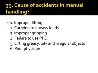 150 Question Answers | Occupational Health & Safety | PPTX