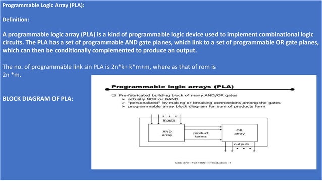 Programmable Logic Array | PPTX