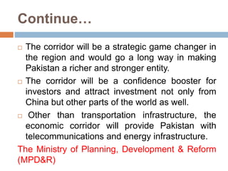 China Pakistan Economic corridor (CPEC) | PPTX