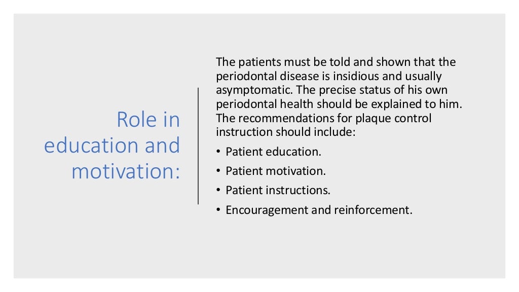 Prevention of periodontal diseases