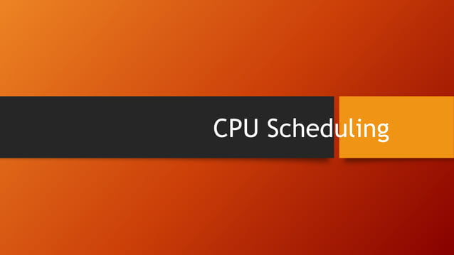 CPU Scheduling in OS Presentation | PPTX | Operating Systems | Computer ...