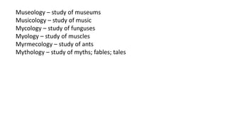 A LONG CHART ON ALL BRANCHES OF SCIENCE & NAMES | PPTX