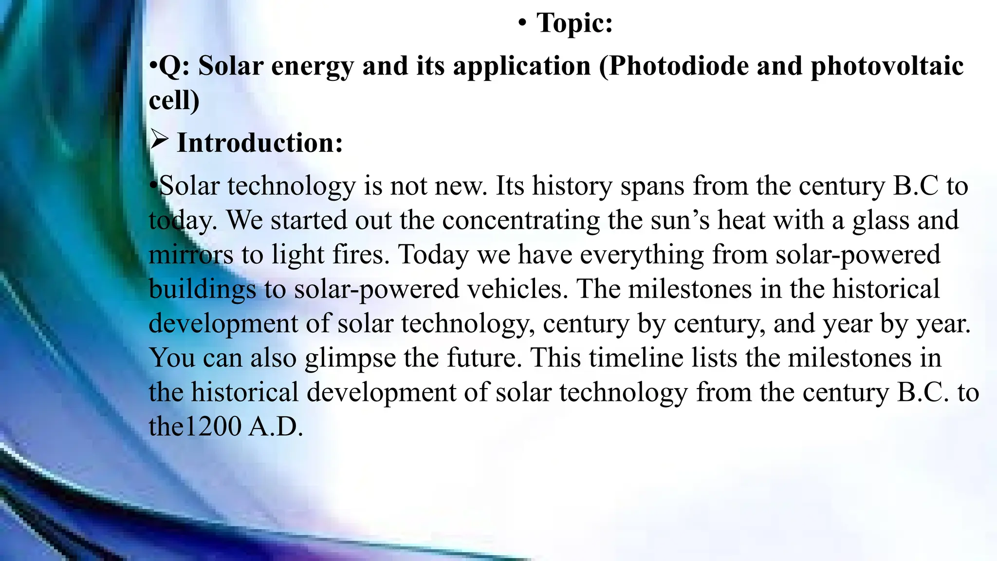 Solar Cells And Applications Presentation Pptx