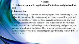 SOLAR CELLS AND APPLICATIONS Presentation.pptx