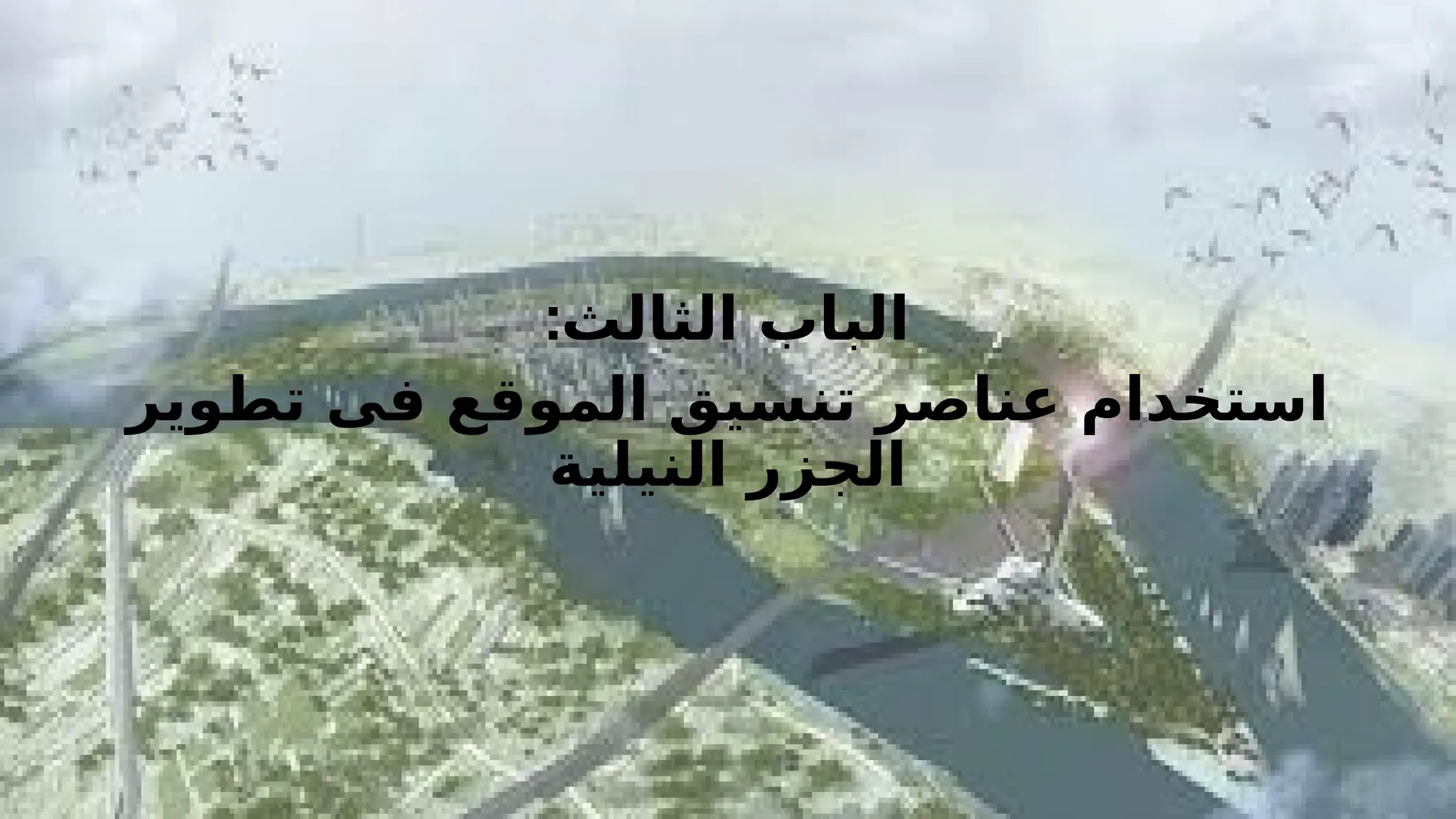 :‫الثالث‬ ‫الباب‬
‫تطوير‬ ‫فى‬ ‫الموقع‬ ‫تنسيق‬ ‫عناصر‬ ‫استخدام‬
‫النيلية‬ ‫الجزر‬
 