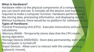 Comprehensive Overview of Computers: Hardware, Software, and Types ...