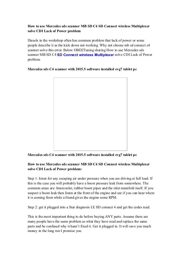 How to use Mercedes sds scanner MB SD C4 SD Connect wireless