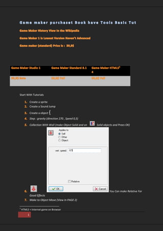 Game Maker Book 1/20 | PDF