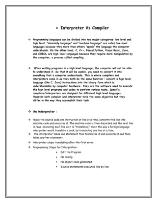 compiler vs interpreter | DOC
