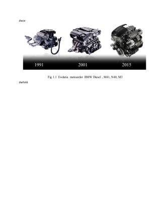 dwce
Fig 1.1 Evolutia motoarelor BMW Diesel , M41, N40, M3
dwfekk
 