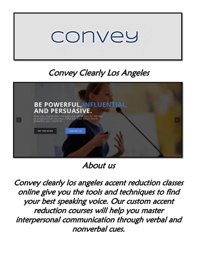 Convey Clearly Los Angeles Accent Reduction Classes Online