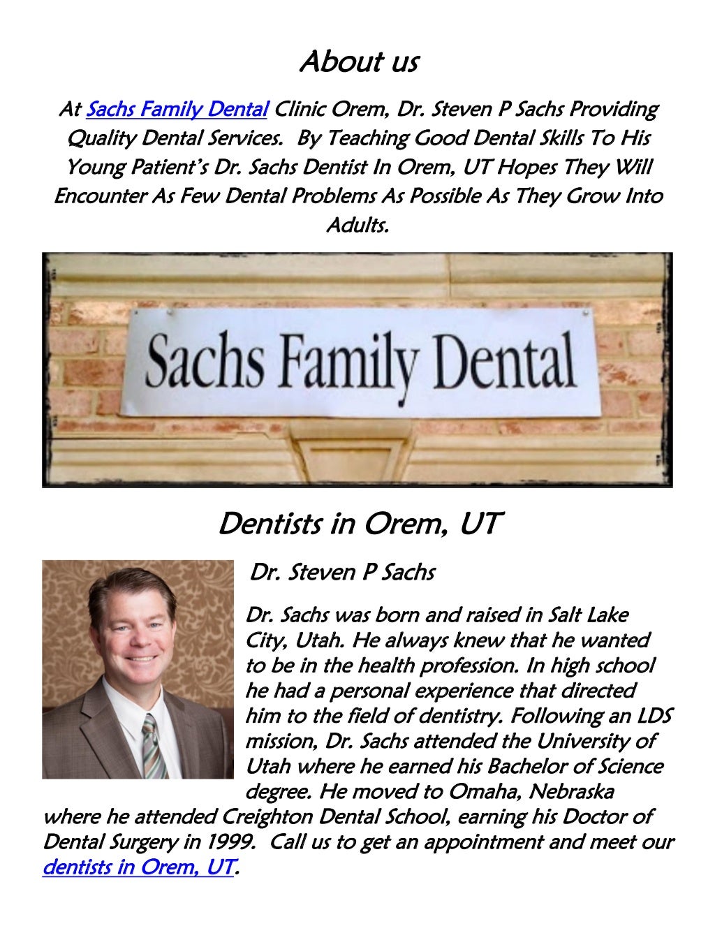 Sachs Family Dental Dentists in Orem, UT