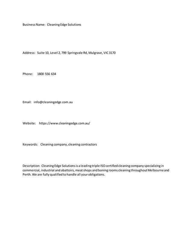 Cleaning Edge Solutions PDF