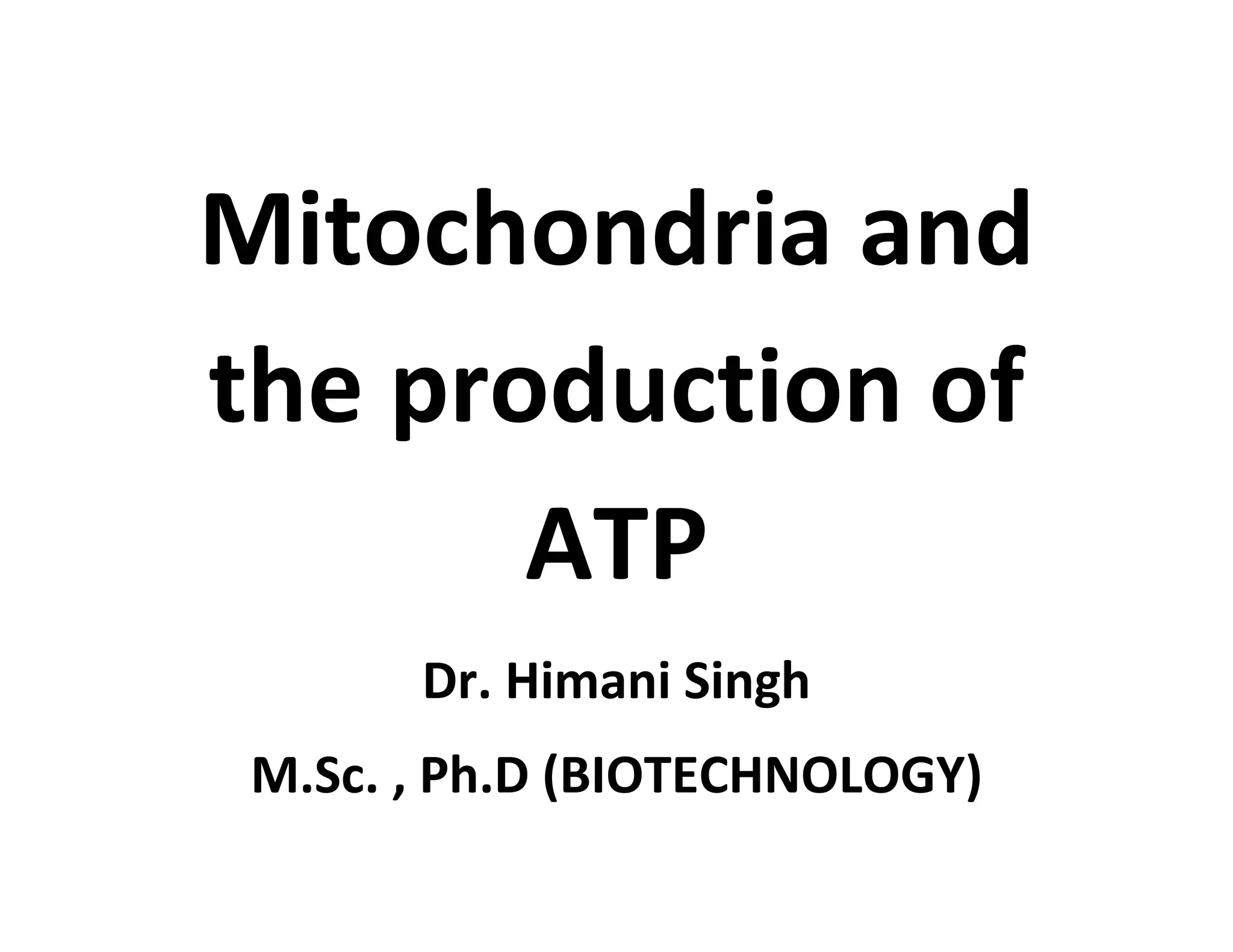 Mitochondria and the production of ATP, THE STRUCTURE OF MITOCHONDRIA | PDF