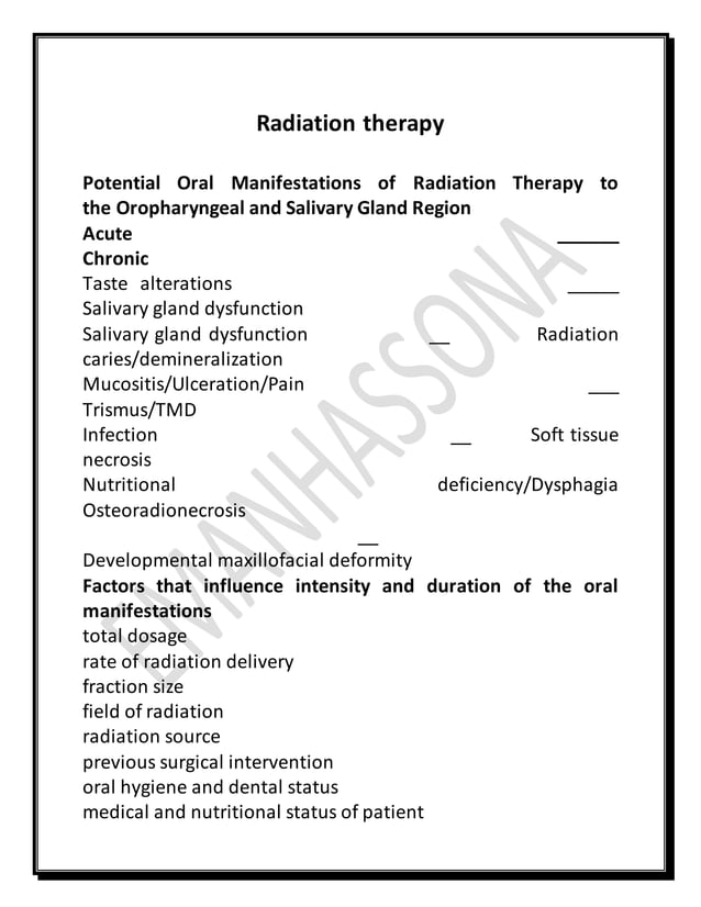 dental management of chemotherapy patients