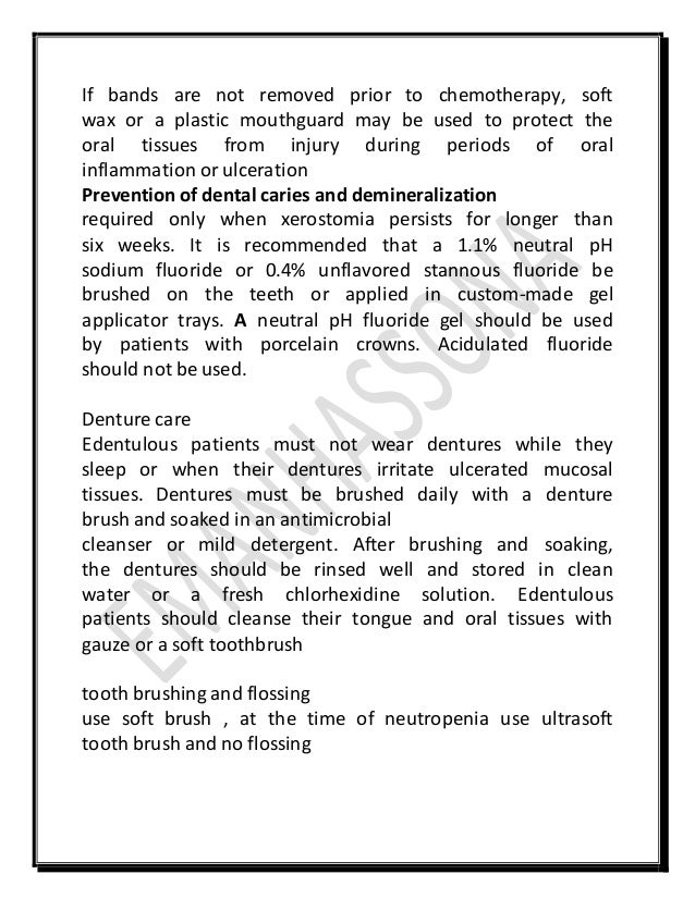 dental management of chemotherapy patients