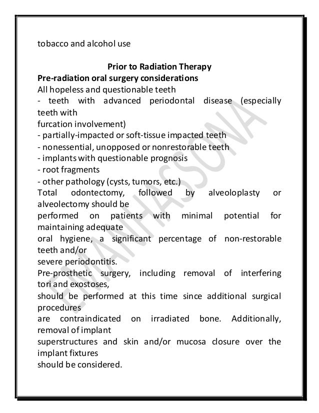 dental management of chemotherapy patients