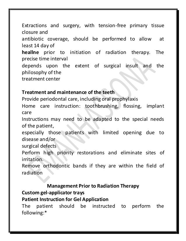 dental management of chemotherapy patients