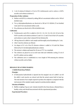 Bioassay | Pratishtha Sharma
14
 