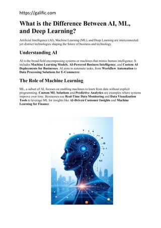 The difference between AI, ML and Deep Learning | PDF