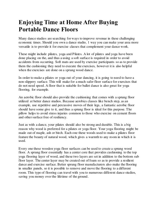Floor Advice