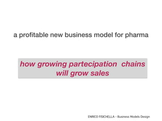 a profitable new business model for pharma



  how growing partecipation chains
          will grow sales




                       ENRICO FISICHELLA - Business Models Design
 