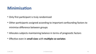 Randomization By Minimization Methods of Randomization- crucial step in RCT | PPTX
