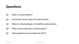 Methods of Randomization- crucial step in RCT | PPTX