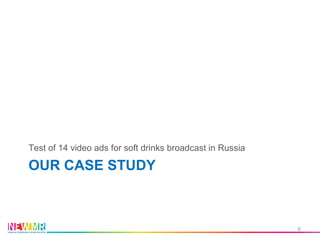 OUR CASE STUDY
Test of 14 video ads for soft drinks broadcast in Russia
6
 
