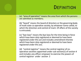 1. Short title, extent and commencement.-(1) This Act may be called the Multi-State Co-operative Societies Act, 2002.